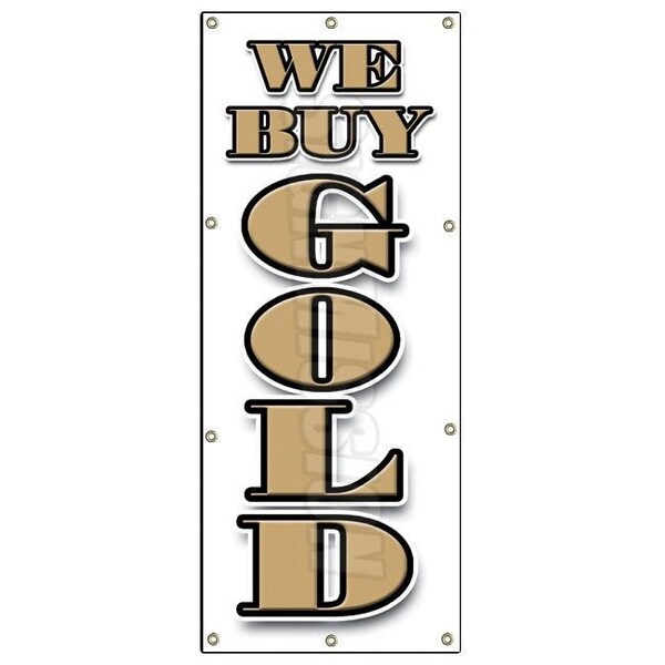 Signmission WE BUY GOLD Vertical BANNER SIGN cash coins signs silver pawn B-96 We Buy Gold Vertical - main